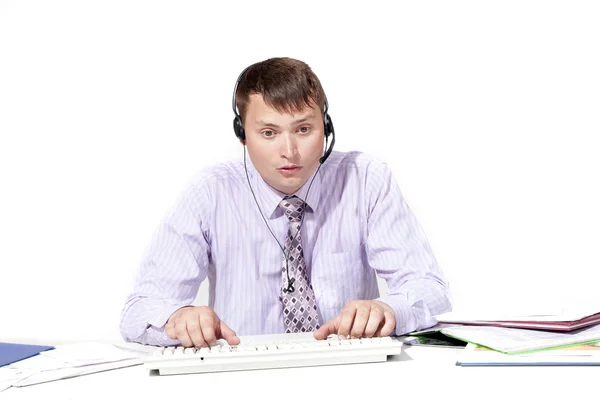 Businessman working on computer — Stock Photo, Image