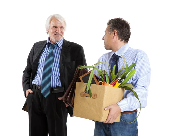 Chefe e homem despedido — Fotografia de Stock