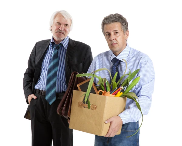 Chefe e homem despedido — Fotografia de Stock