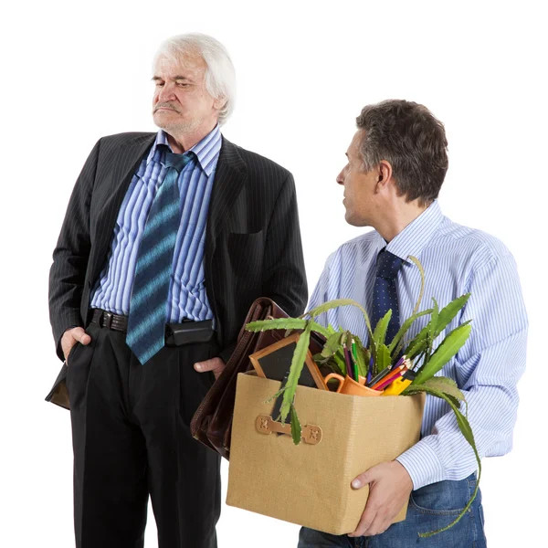 Chefe e homem despedido — Fotografia de Stock