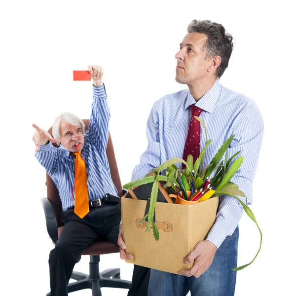 El jefe echa al trabajador despedido — Foto de Stock