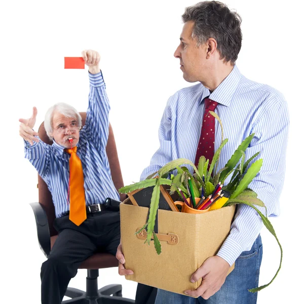 El jefe echa al trabajador despedido — Foto de Stock