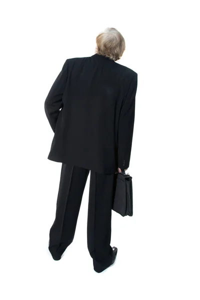 Businessman with briefcase shot from behind — Stock Photo, Image