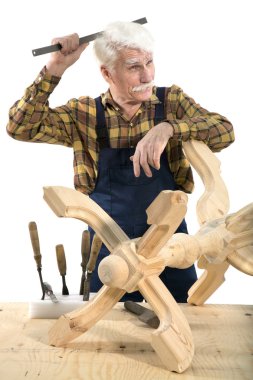 marangoz ahşap Askılık hale getirir.