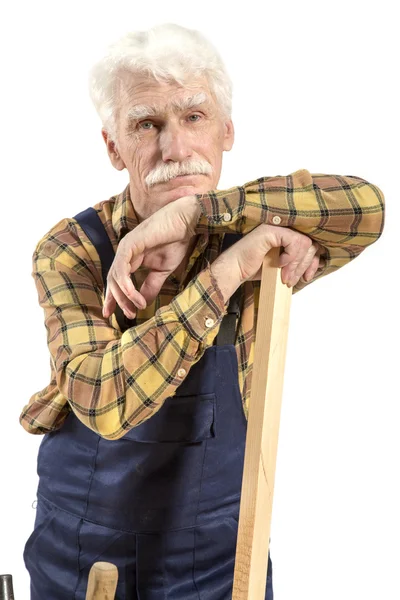 Viejo maestro carpintero — Foto de Stock