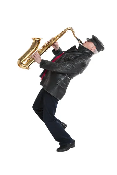 Homme jouant de la trompette — Photo