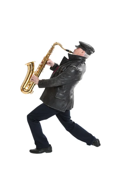 Man spelar trumpet — Stockfoto