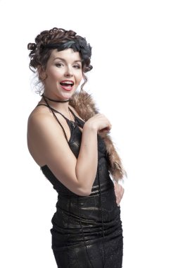 retro tarzı oldukça duygusal kadın