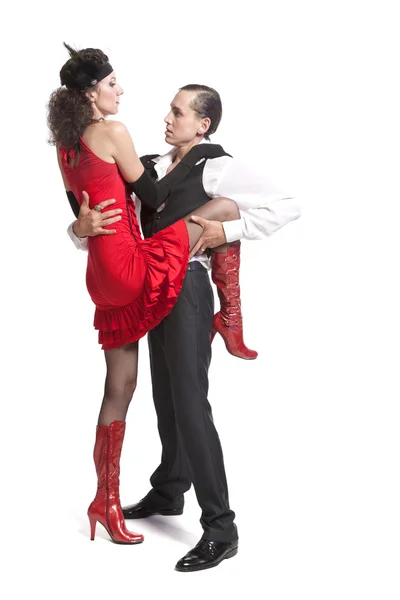 Mladý pár, tančí tango — Stock fotografie
