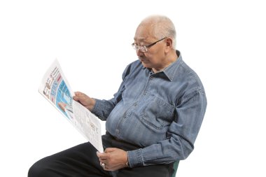 Man reads newspaper clipart