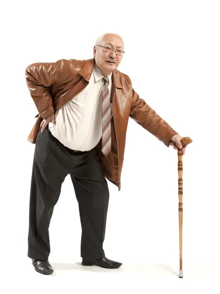 Hombre con bastón — Foto de Stock