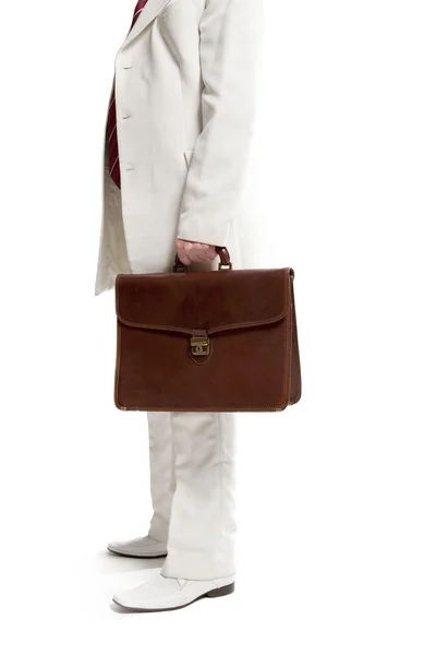 Biznesmen trzymający teczkę — Zdjęcie stockowe