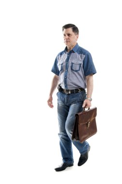 evrak çantası ile casual adam