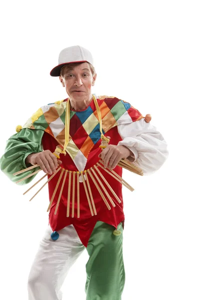 Clown med kläpp — Stockfoto