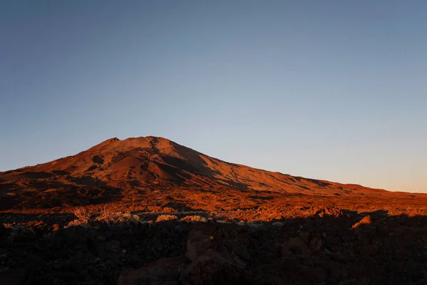 Tramonto Vista Panoramica Del Monte Teide Vulcano Tenerife Nelle Isole — Foto Stock