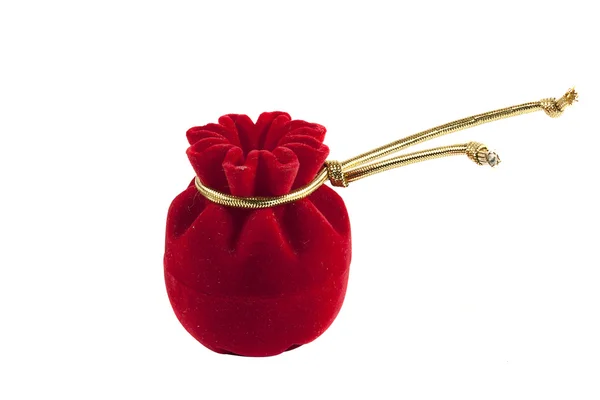 Red velvet box for ring — Stock Photo, Image
