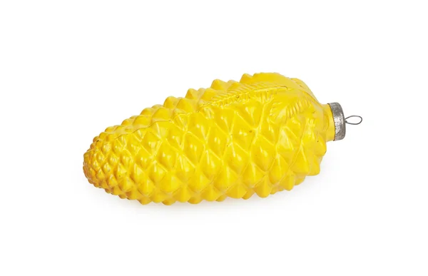 Yellow Christmas toys in the form of cones — Stock Photo, Image
