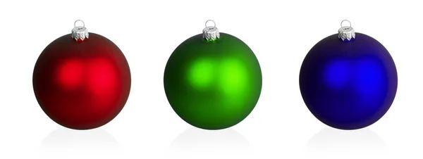 Big red, green and blue Christmas balls — Stock Photo, Image