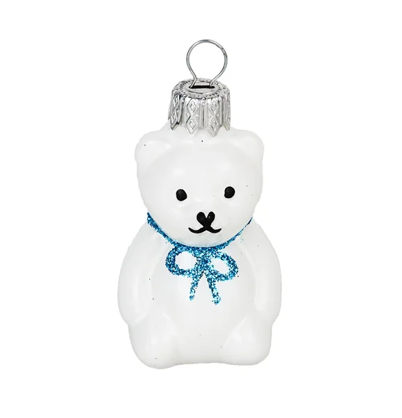 Christmas toy white teddy bear — Stock Photo, Image