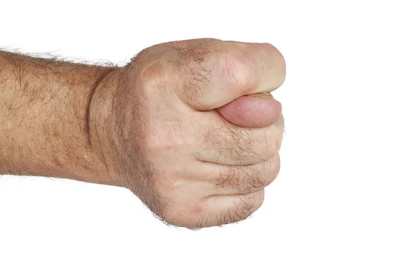 Hand zeigt ein Feigenblatt — Stockfoto
