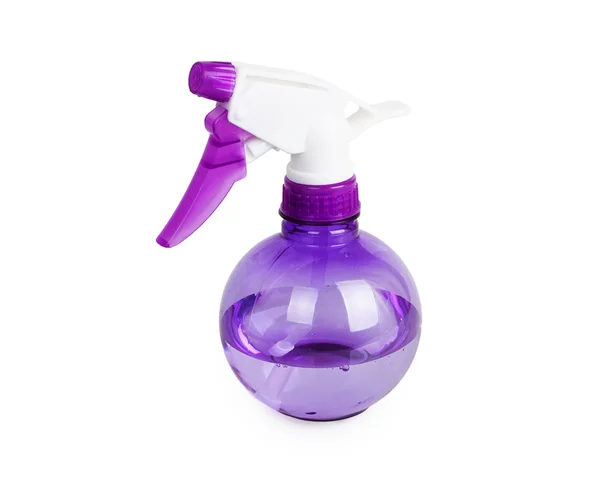 Purple flower sprayer with water — Stock Photo, Image