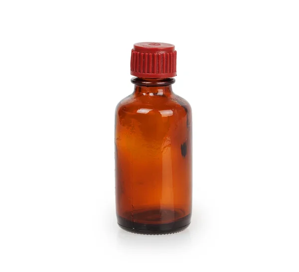 Prázdný hnědé nádoby léků — Stock fotografie