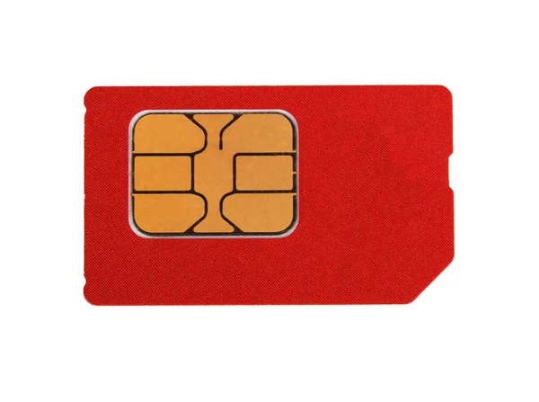 Red sim card — Stock Photo, Image