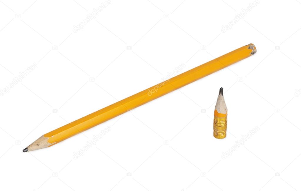 orange long and short pencils