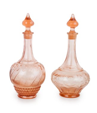 two glass decanters clipart