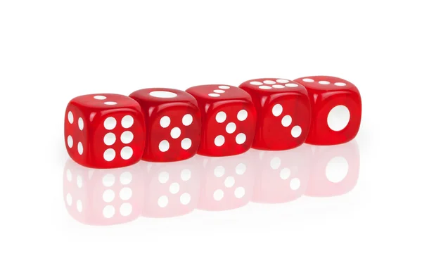 Dice lined in a row — Stock Photo, Image