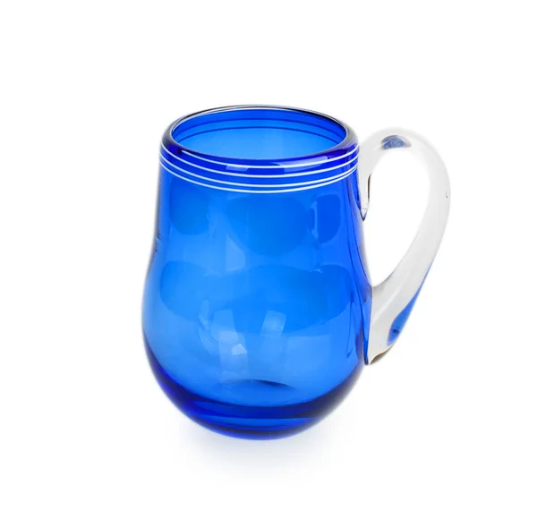 Vidro vazio vidro azul — Fotografia de Stock