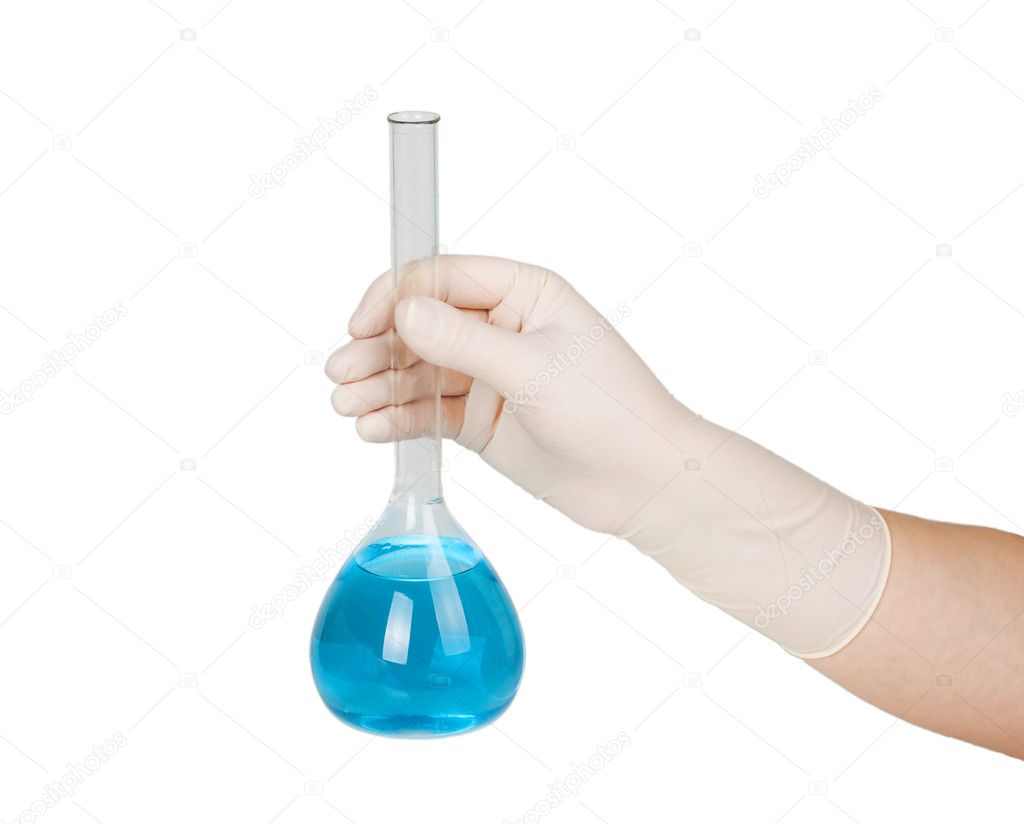 chemical tube in female hand