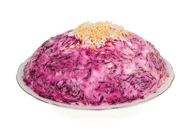 Rus geleneksel ringa balığı salatası