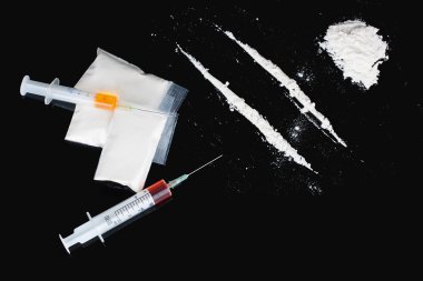 Cocaine and syringes clipart