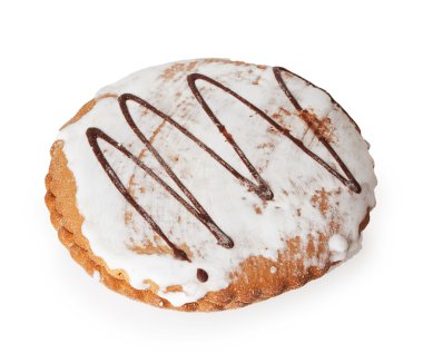 Beyaz buzlanma ile kaplı büyük bal pasta