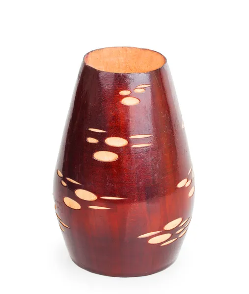 Empty lacquered wooden vase — Stock Photo, Image