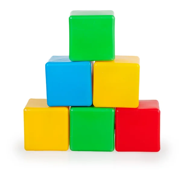 Colorful plastic toy blocks — Stock Photo, Image