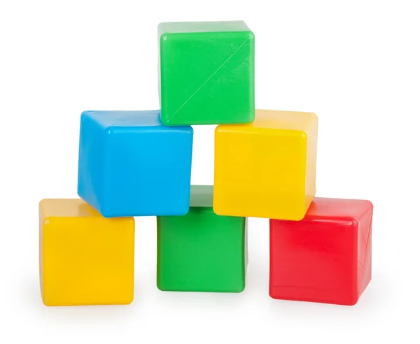 Colorful plastic toy blocks — Stock Photo, Image