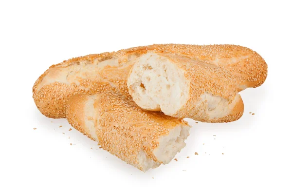 Dos rebanadas de pan blanco con sésamo —  Fotos de Stock