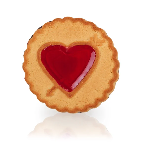 Biscuit avec un cœur de gelée — Photo