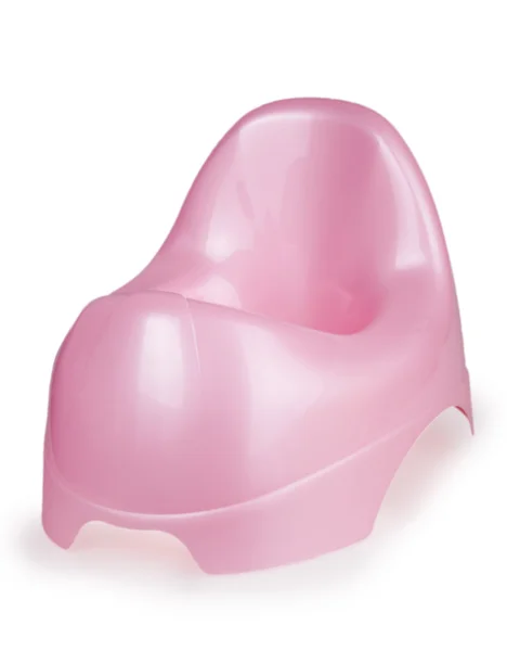 Toilet plastik merah muda — Stok Foto