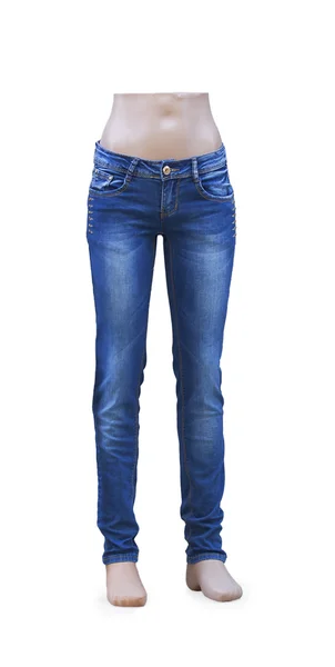 Синие джинсы на манекене — стоковое фото