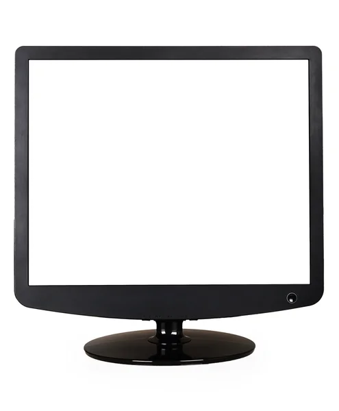 Computerdisplay mit leerem weißen Bildschirm — Stockfoto