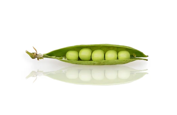 Open pod with peas — Stock Photo, Image