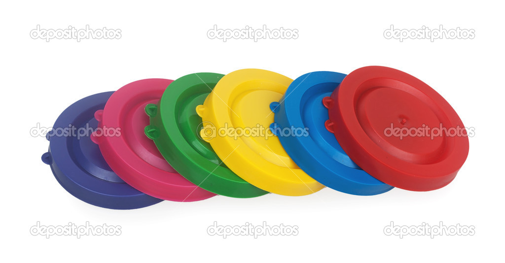 Colorful plastic lids for jars