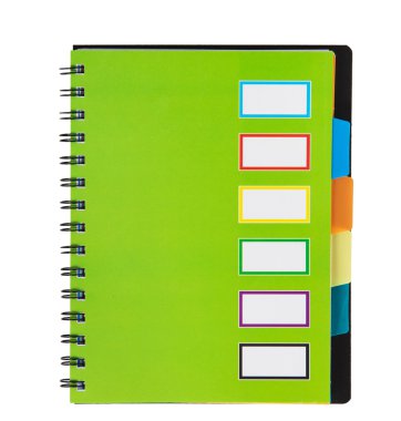 Spiraller üstünde yeşil defter