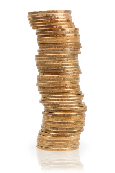 Column of golden coins — Stock Photo, Image