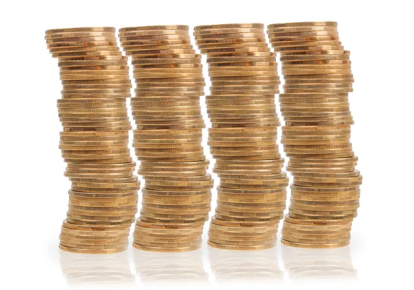 Columns of golden coins — Stock Photo, Image