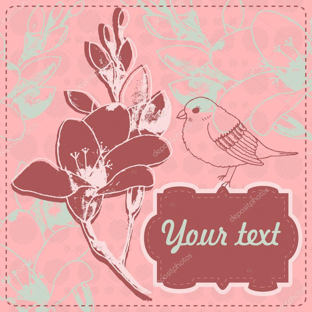 Vintage pink card Stock Vector by ©Maryart 24368993