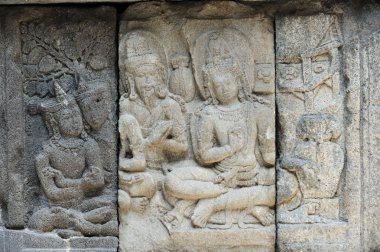 detaylı oyma kabartma, prambanan. Java, Endonezya